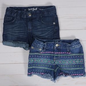 Cat & Jack Bottoms - Cat & Jack Girls Denim Shorts Size XS 4 / 5 Cat & Jack Bottoms - Cat & Jack Girls Denim Shorts Size XS 4 / 5